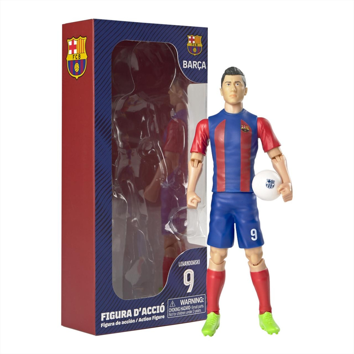 Focista akciófigura, 20 cm - FC Barcelona, Lewandowski 9 – fő nézet, a 9-es mezben