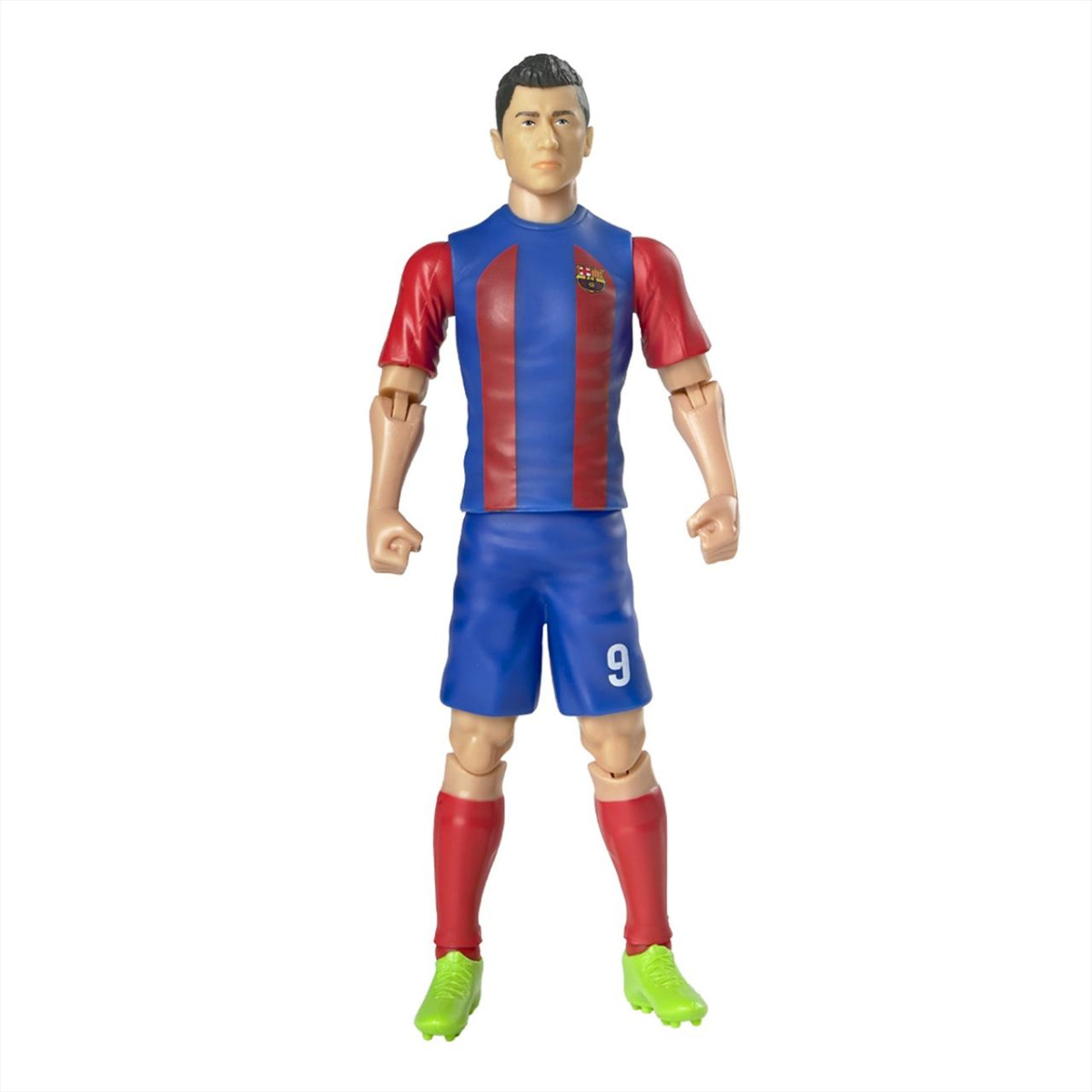 Focista akciófigura, 20 cm - FC Barcelona, Lewandowski 9 – mozgatható végtagok, akciópóz