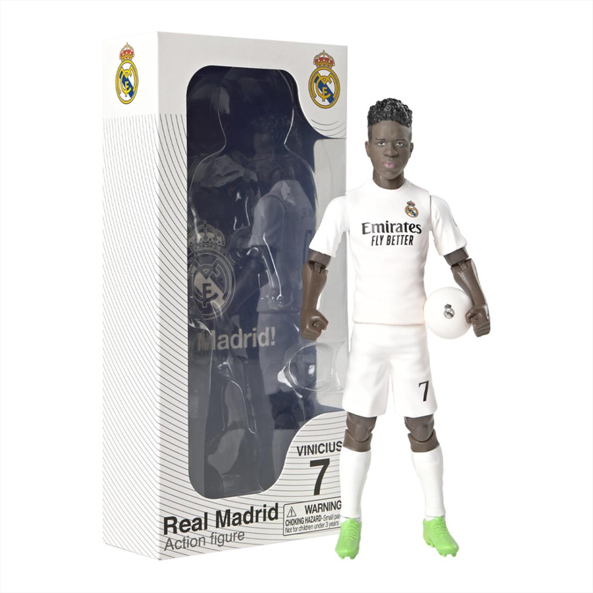Focista akciófigura, 20 cm - Real Madrid, Vinicius 7 – fő nézet, a 7-es mezben