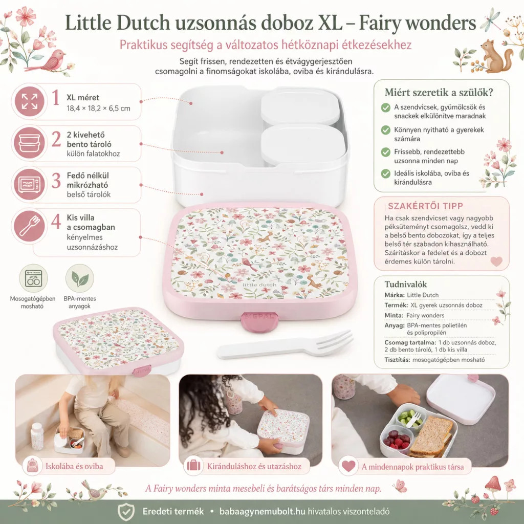 Little Dutch uzsonnás doboz XL - fairy wonders – alternatív kép 1