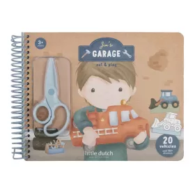 Little Dutch Jim garázsa dekorkönyv ollóval, 3–5 év, Többszínű