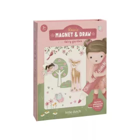 Little Dutch mágneses rajzoló készlet letörölhető ficcel - Rosa Fairy Garden, 3–5 év, Többszínű
