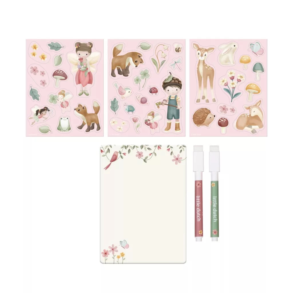 Little Dutch mágneses rajzoló készlet letörölhető ficcel - Rosa Fairy Garden – alternatív kép 2