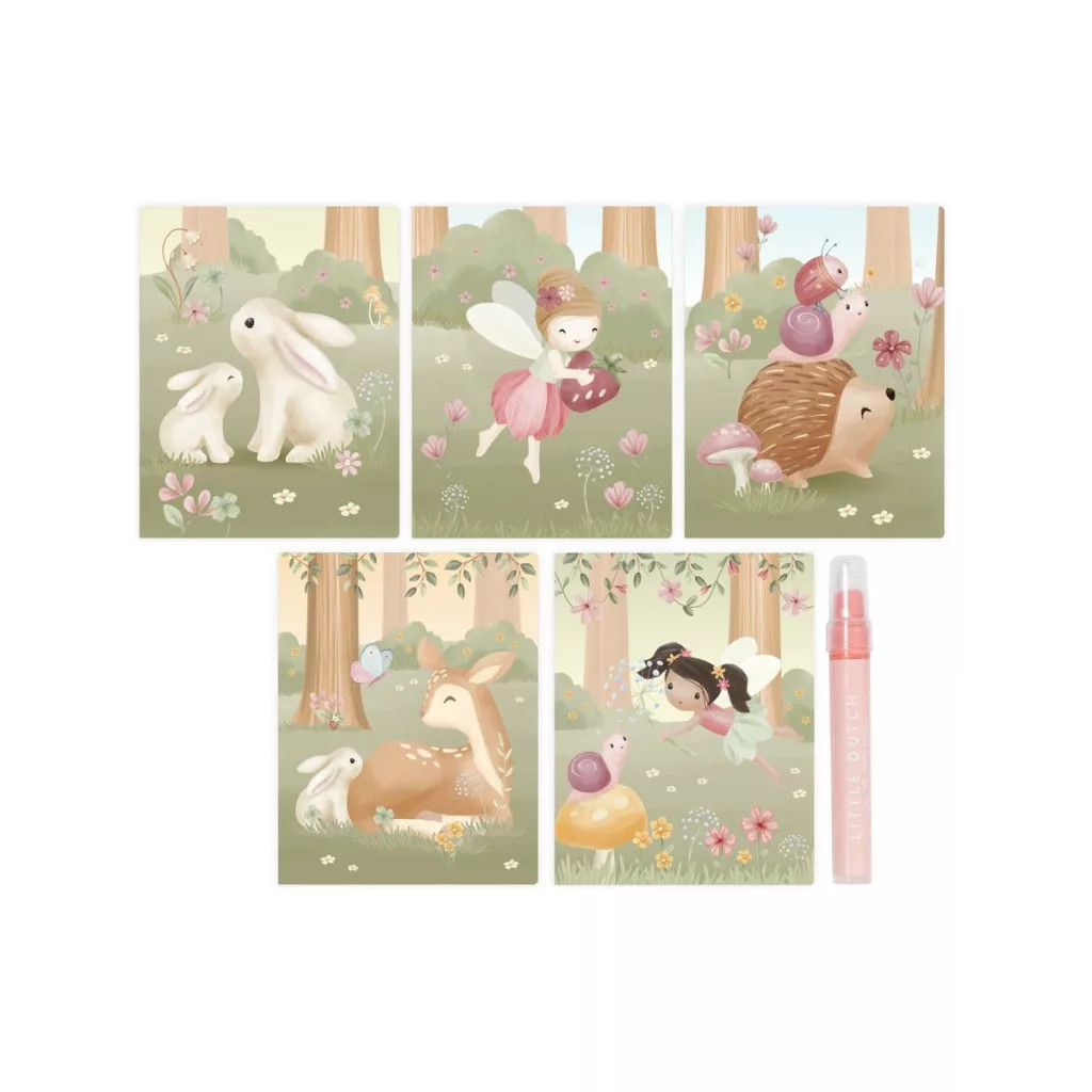 Little Dutch vízzel színező füzet - Rosa Fairy Garden – alternatív kép 2