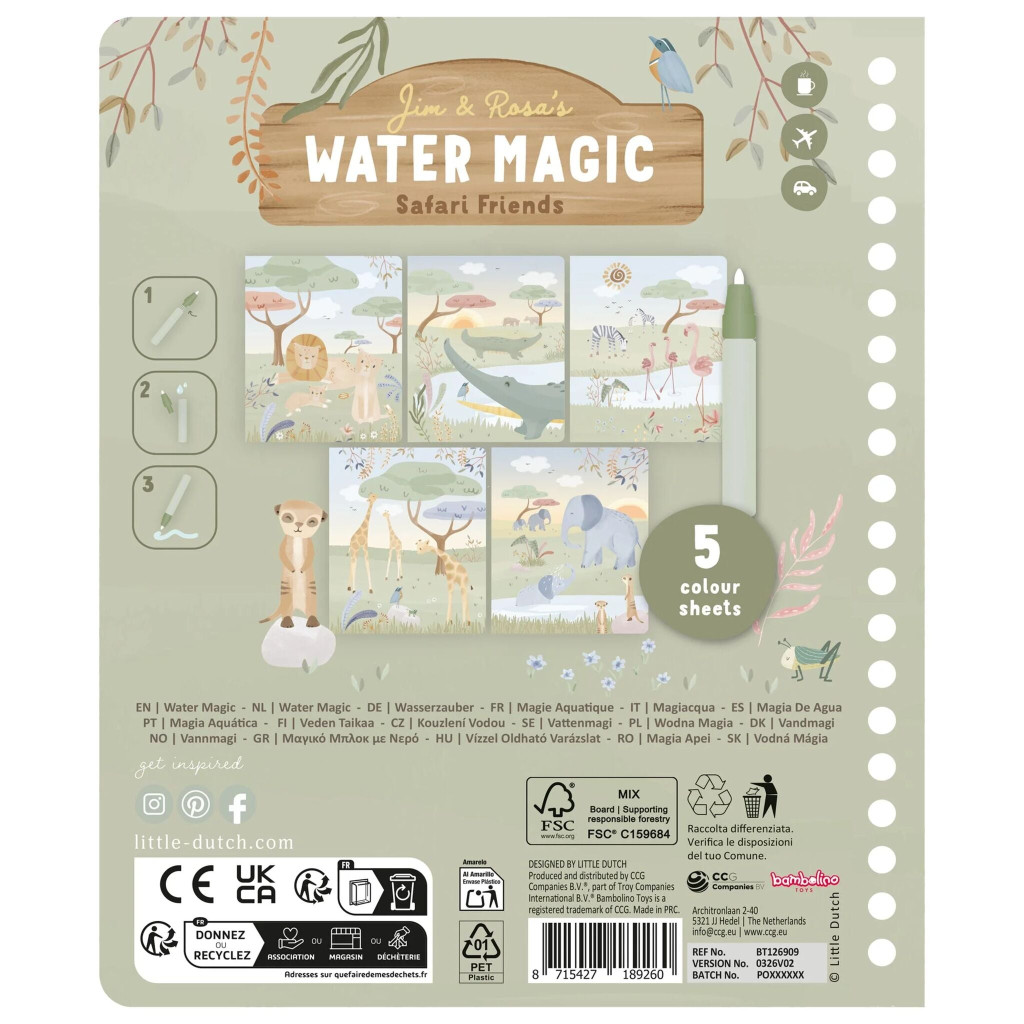 Little Dutch Waterkleurboek - Rosa – alternatív kép 1