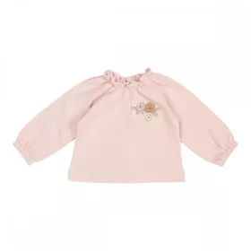 Little Dutch hosszú ujjú felső hímzéssel soft pink 62