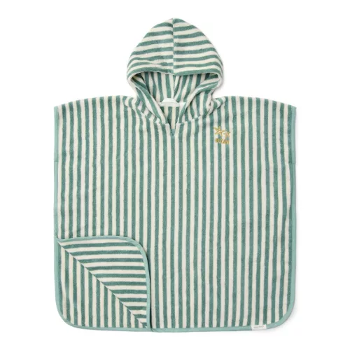 Little Dutch fürdőponcsó Seashells and Stripes Surf Blue