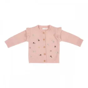 Little Dutch kötött kardigán kis virágok soft pink 74