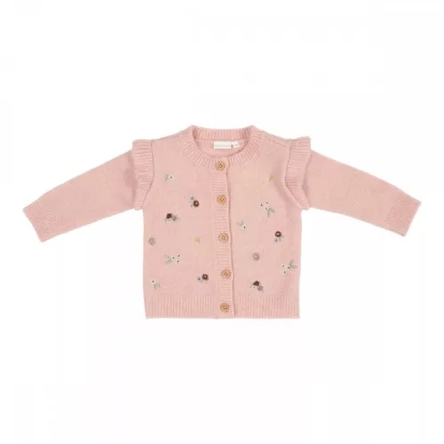Little Dutch kötött kardigán kis virágok soft pink 74