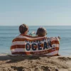 Little Dutch strandtörölköző Ocean World Brown Stripe - 60cm X 120cm