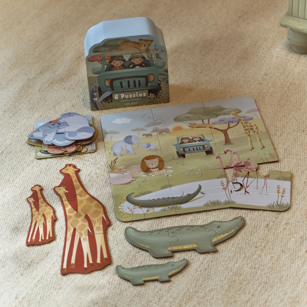 Little Dutch 6 az 1-ben puzzle - Safari Friends – alternatív kép 1