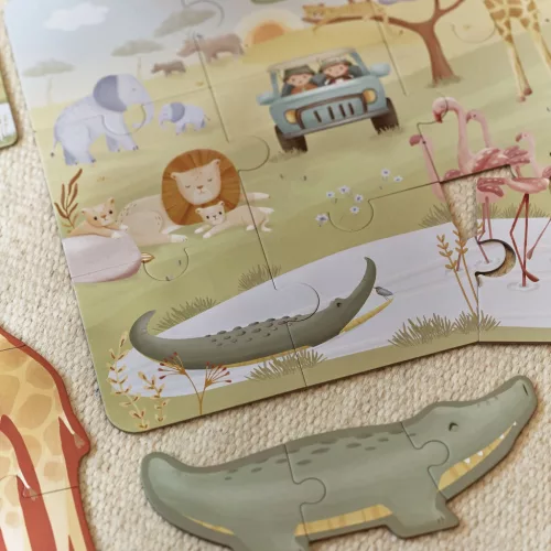 Little Dutch 6 az 1-ben puzzle- Safari Friends