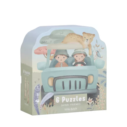 Little Dutch 6 az 1-ben puzzle- Safari Friends
