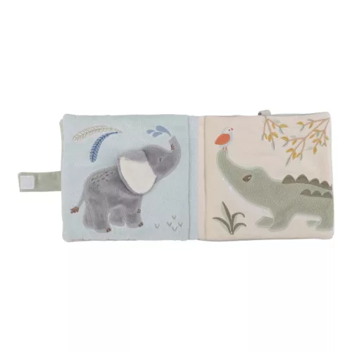 Little Dutch textil babakönyv nagy - Safari Friends, 0–2 év, Többszínű