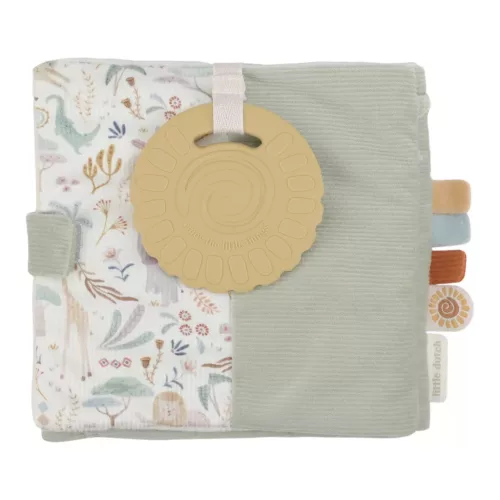 Little Dutch textil babakönyv nagy - Safari Friends, 0–2 év, Többszínű