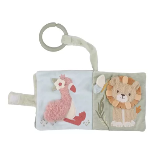 Little Dutch textil babakönyv kicsi - Safari Friends, 0–2 év, Többszínű