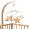 Little Dutch zenélő körforgó natúr fa vázzal - Newborn Naturals, 0–2 év, Többszínű