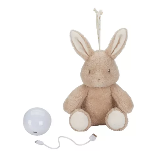 Little Dutch alvást segítő zenélő nyuszi éjjeli fénnyel - Newborn Naturals, 0–2 év, Többszínű