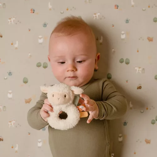 Little Dutch plüss gyűrűs csörgő - bárány