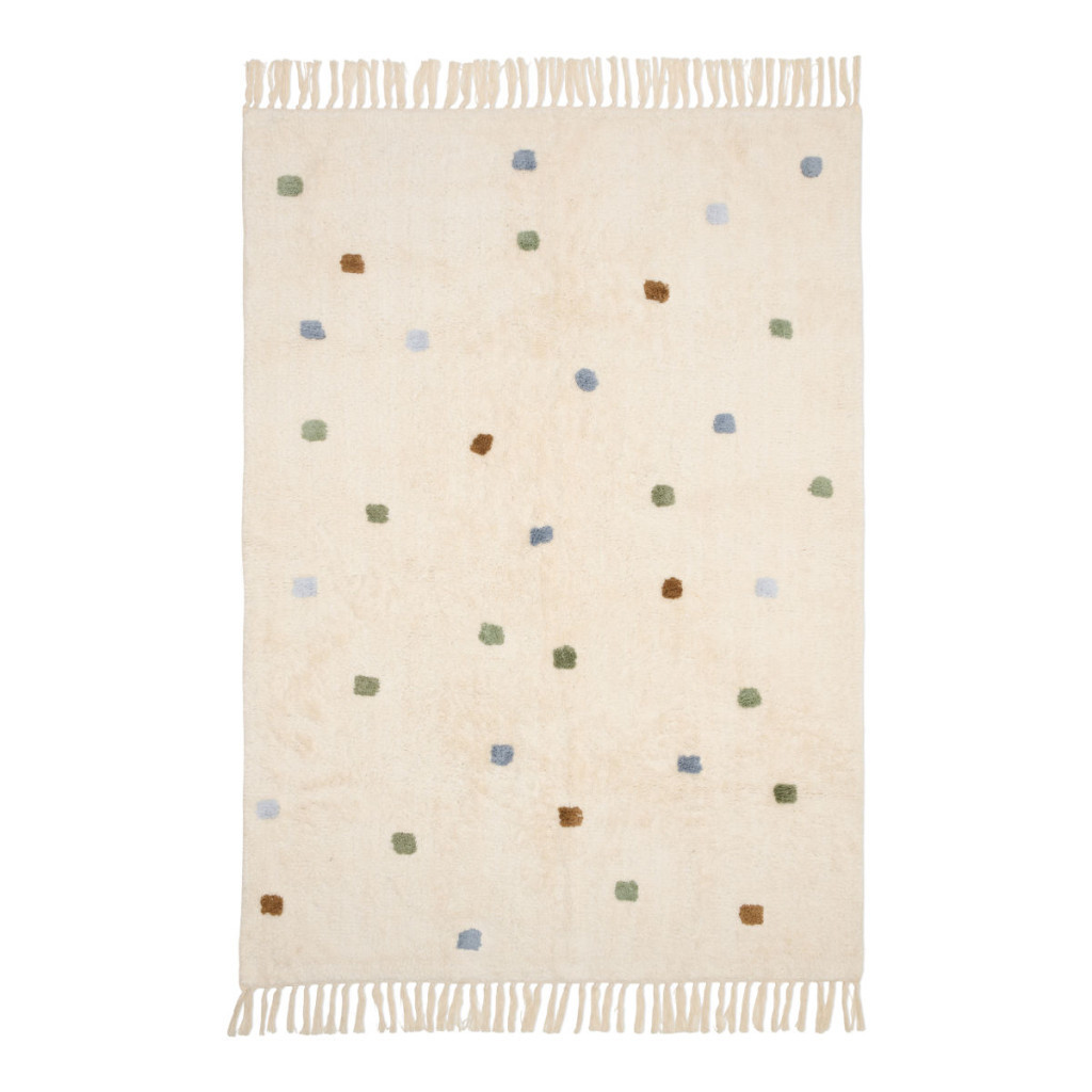 Little Dutch gyerekszőnyeg kék pöttyös 120x170 cm – fő nézet