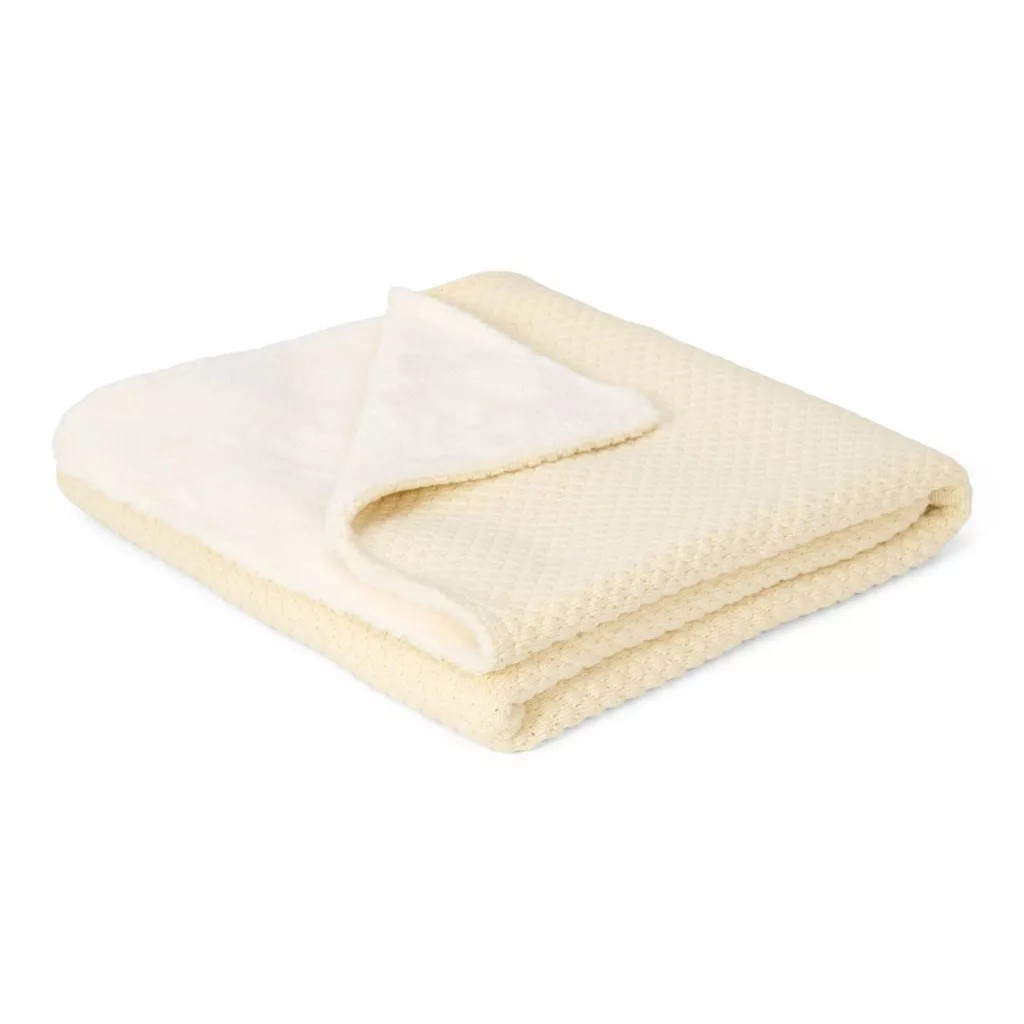 Little Dutch kötött vastag wellsoft babatakaró - Pure Soft White – fő nézet