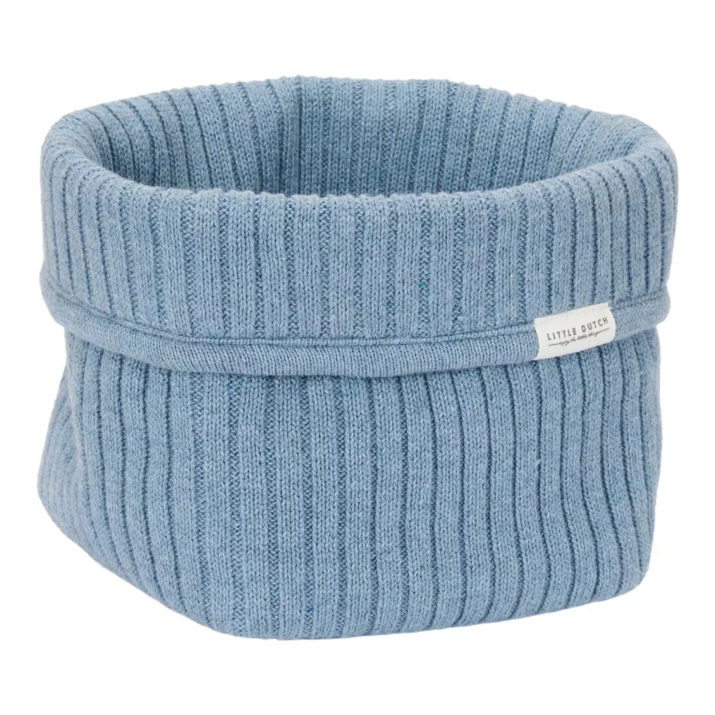 Little Dutch kötött tároló doboz 15x15 cm - Pure Denim Blue fő kép