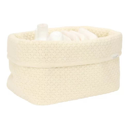 Little Dutch kötött tároló doboz 25x15 cm - Pure Soft White, 6–8 év, Fehér
