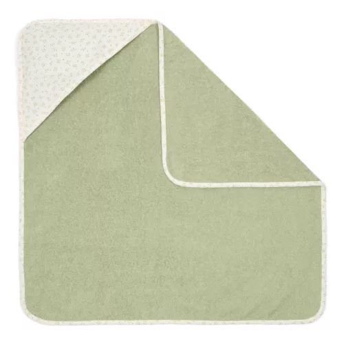 Little Dutch muszlin kapucnis fürdőlepedő 100x100cm Blueberry Leaves, 6–8 év, Kék