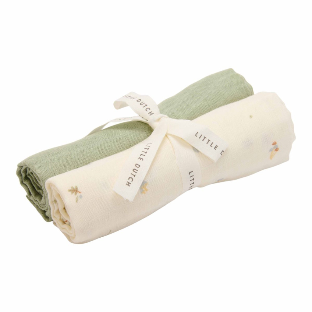 Little Dutch muszlin textilpelenka 70x70 cm 2 db Forest Treasures & Sage – fő nézet
