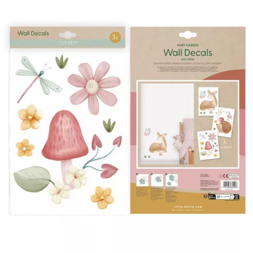 Little Dutch falmatrica szett Fairy Garden (3 ív), 0–2 év, Többszínű