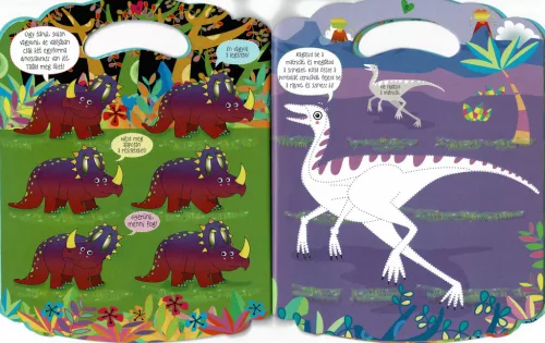 Színes foglalkoztatófüzet dinoszauruszokkal