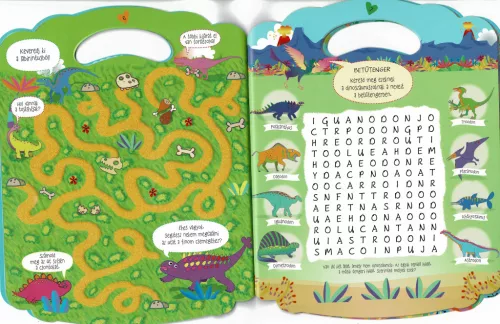 Színes foglalkoztatófüzet dinoszauruszokkal