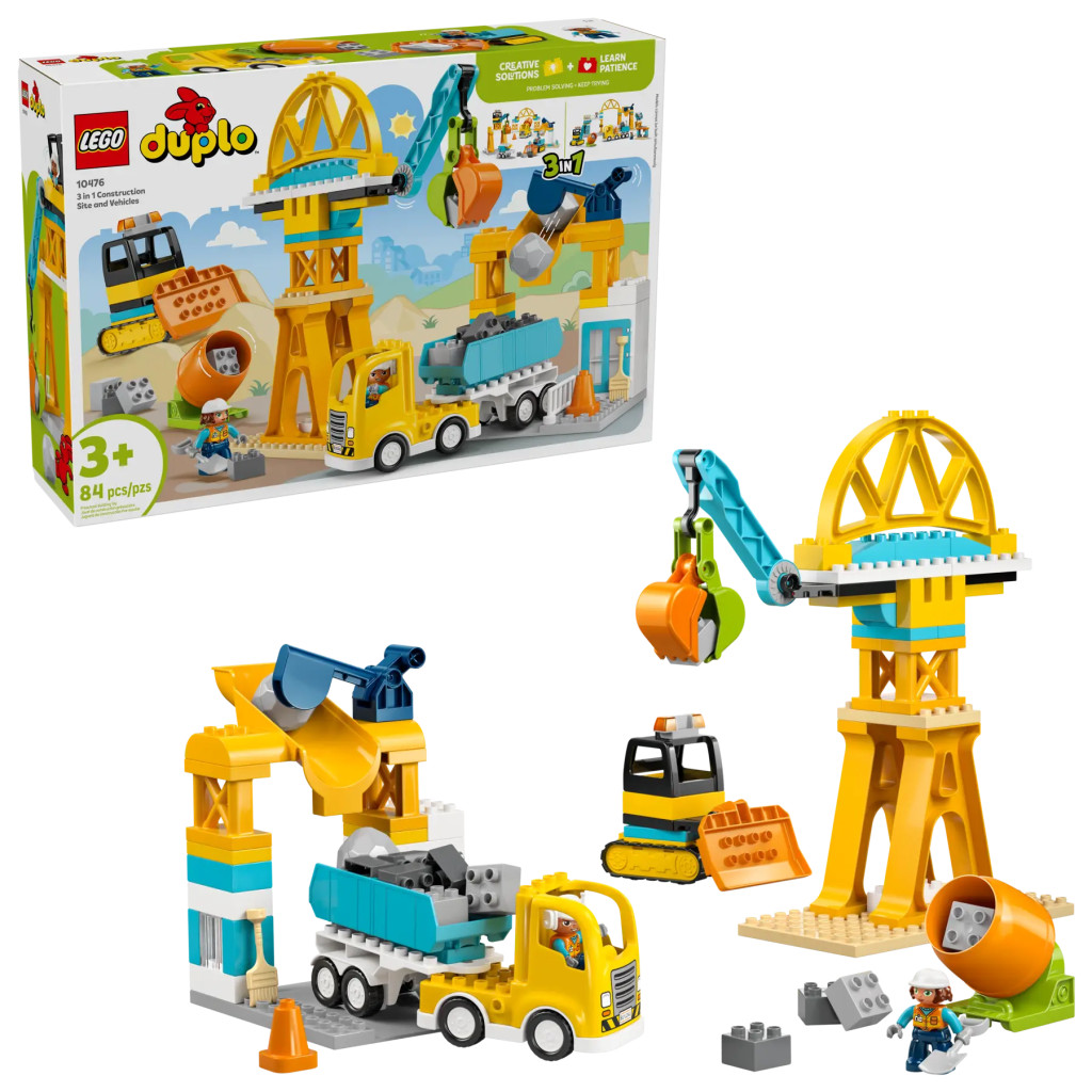LEGO® DUPLO® - 10476 - Városi kalandok 3 az 1-ben építési terület és munkagépek – fő nézet