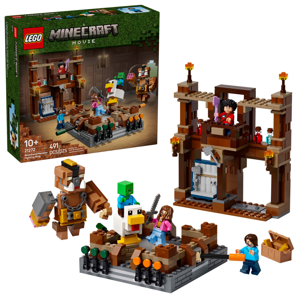 LEGO 21272 Minecraft Küzdőtér az erdei háznál – fő nézet