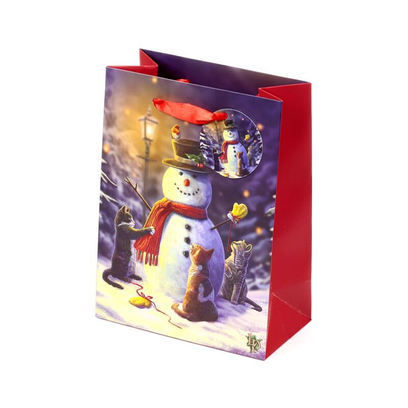 Ajándéktasak - Karácsonyi Segítő Macskák 17x9x23cm – alternatív kép 2