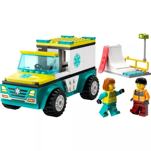 LEGO 60403 City Mentőautó és snowboardos