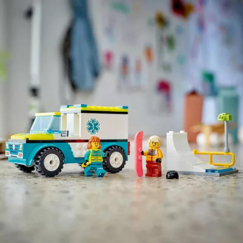 LEGO 60403 City Mentőautó és snowboardos