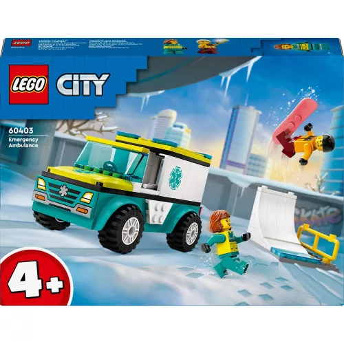 LEGO 60403 City Mentőautó és snowboardos