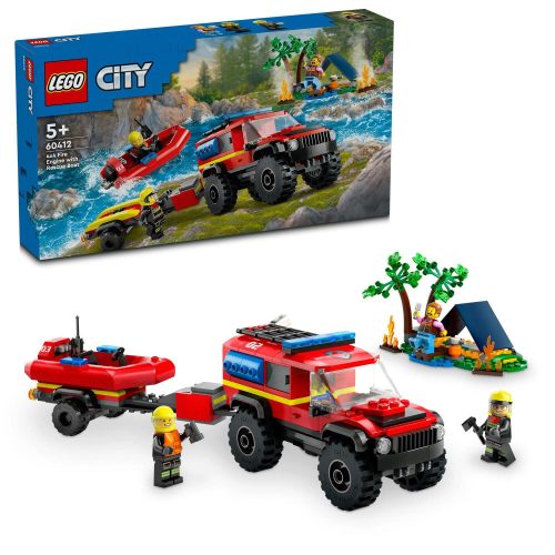 LEGO® - 60412 - City Fire 4X4 Tűzoltóautó mentőcsónakkal    