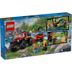 LEGO 60412 City Fire 4x4 Tűzoltóautó mentőcsónakkal