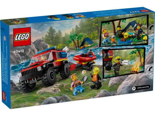 LEGO 60412 City Fire 4x4 Tűzoltóautó mentőcsónakkal