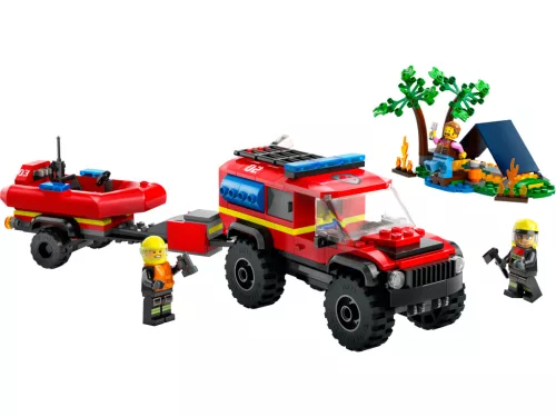 LEGO 60412 City Fire 4x4 Tűzoltóautó mentőcsónakkal