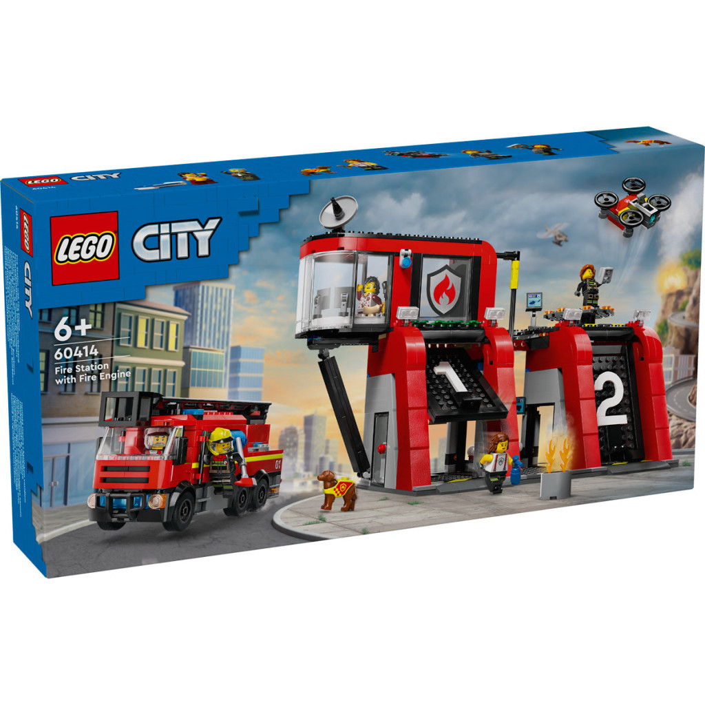 LEGO 60414 City Fire Tűzoltóállomás és tűzoltóautó – fő nézet