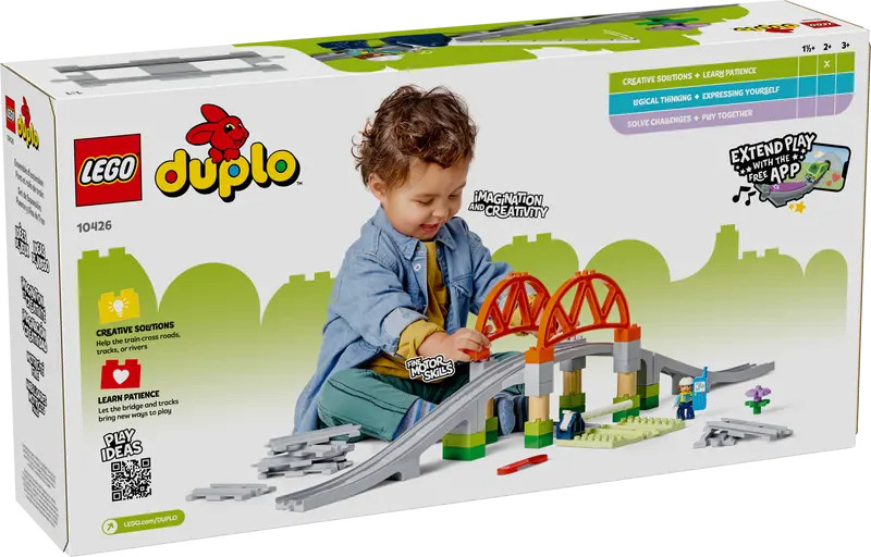 LEGO 10426 DUPLO Town Vasúti híd és sínek kiegészítő szett – alternatív kép 1