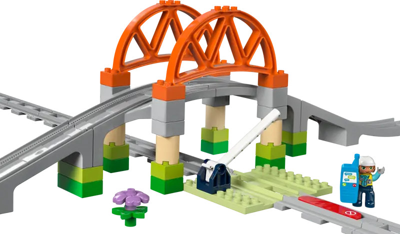 LEGO 10426 DUPLO Town Vasúti híd és sínek kiegészítő szett – alternatív kép 2