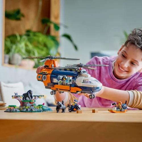 LEGO 60437 City Dzsungelkutató helikopter a bázison