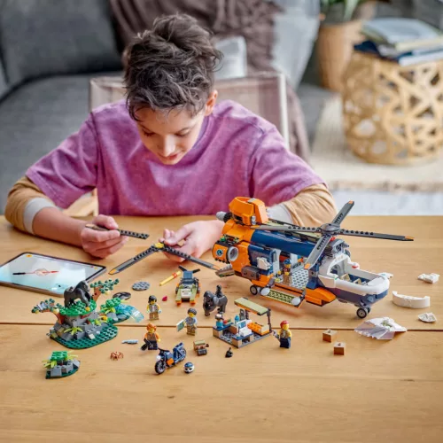 LEGO 60437 City Dzsungelkutató helikopter a bázison