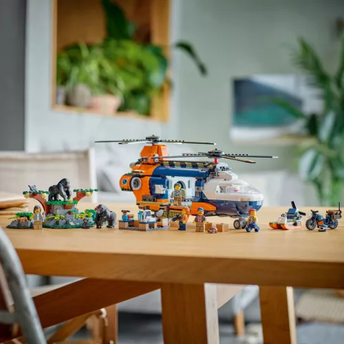 LEGO 60437 City Dzsungelkutató helikopter a bázison