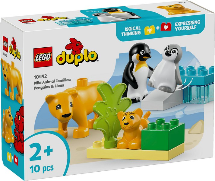 LEGO 10442 DUPLO Town Állatcsaládok a vadvilágban: pingvinek és oroszlánok – fő nézet