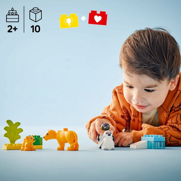 LEGO 10442 DUPLO Town Állatcsaládok a vadvilágban: pingvinek és oroszlánok – alternatív kép 3